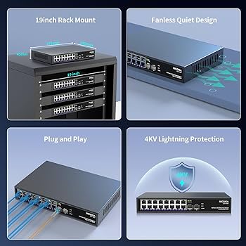 P.O.P　2点 16 Port 2.5G ➕ 2 Port 10G SFP+ Ethernet Switch, NICGIGA 18